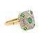 Bague 50 Bague Or jaune, Or blanc Emeraude, Diamant 58 Facettes 4002438CN