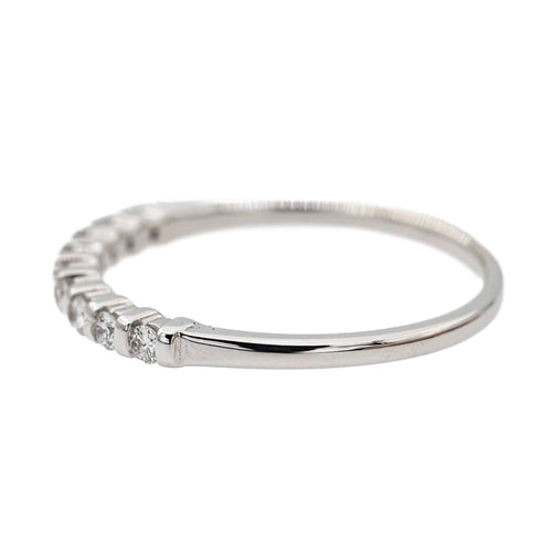 Bague 53 Bague Demi alliance Or blanc Diamant 58 Facettes 2916895CN