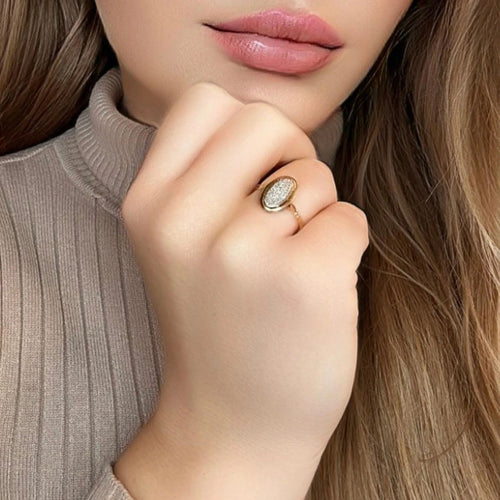 Bague 52 Bague Pavée or jaune 58 Facettes 63-GS27212-06