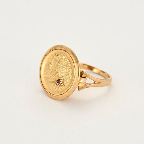 Bague 47 Bague or rose et gris, saphir et diamants 58 Facettes RAM2687