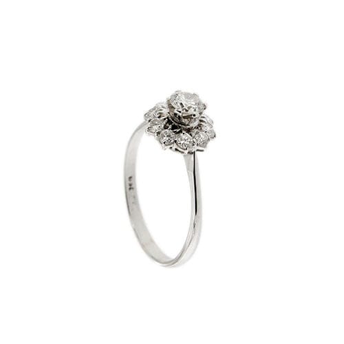 Bague 61 Bague fleur avec diamants 58 Facettes 32265