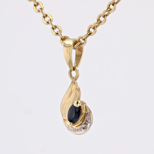 Pendentif Pendentif or jaune d'occasion saphir diamant 58 Facettes CVP134