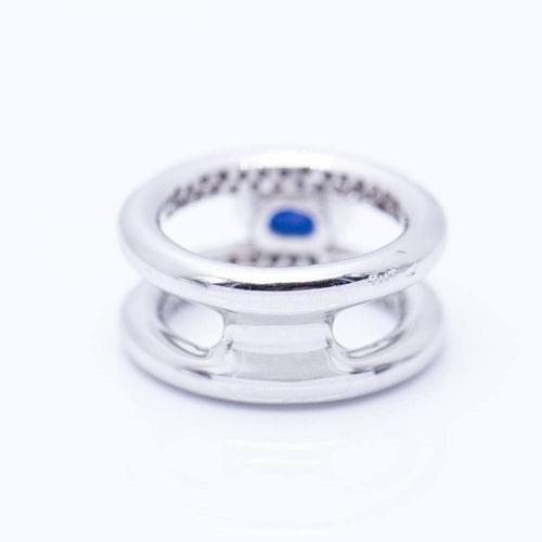 Bague 52 diamonds and sapphire ring 58 Facettes N102924EJ