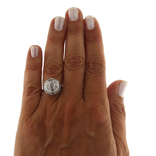 Bague 51 Bague en or blanc avec diamants taille rose 58 Facettes G3781