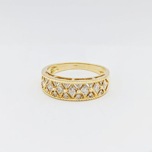 Bague 58 Bague en or jaune et diamants 58 Facettes 32619