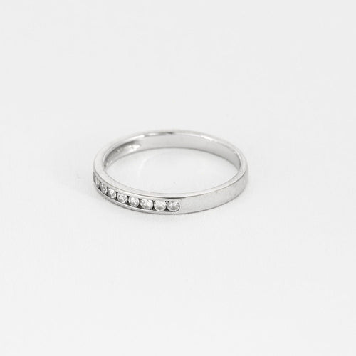 Bague 47,5 Demi-Alliance or blanc et diamants 58 Facettes PER1307