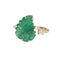 Bague 55 Bague en or jaune avec feuille d'émeraude sculptée 58 Facettes G13658