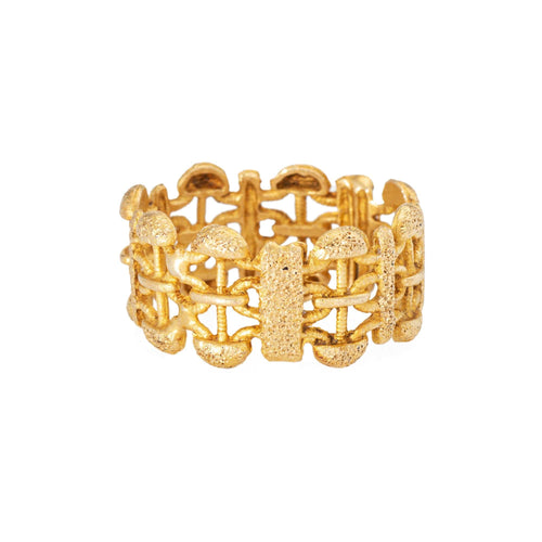 Bague 53 Bague à maillons vintage ornée en or jaune 58 Facettes G14186