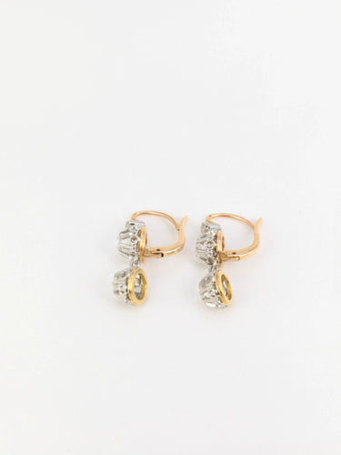 Boucles d'oreilles Dormeuses en or jaune et diamants 58 Facettes 744