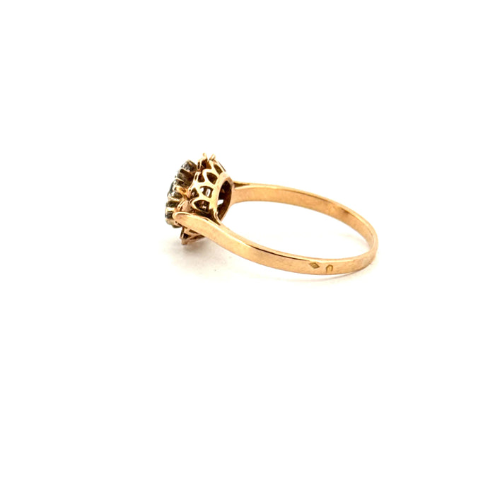 Pavée ring in yellow gold and diamonds