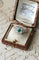 Bague 59 Bague Art Déco Emeraude et Diamants sur Platine 58 Facettes