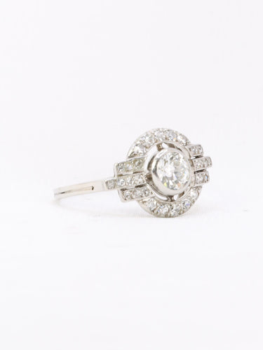 Bague 51 Bague Art Deco diamants platine 58 Facettes 1143
