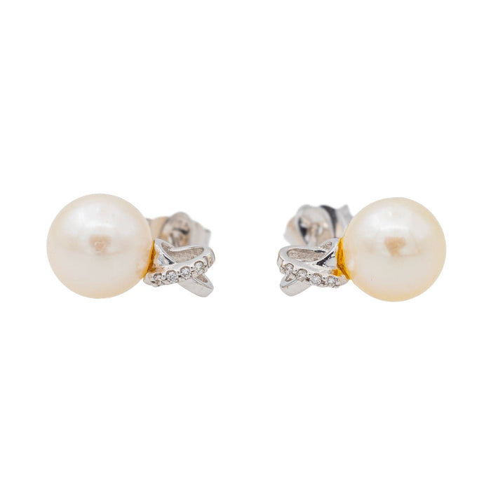 Boucles d'oreilles Boucles d'oreilles Puces Or blanc Perle 58 Facettes 3460624RV