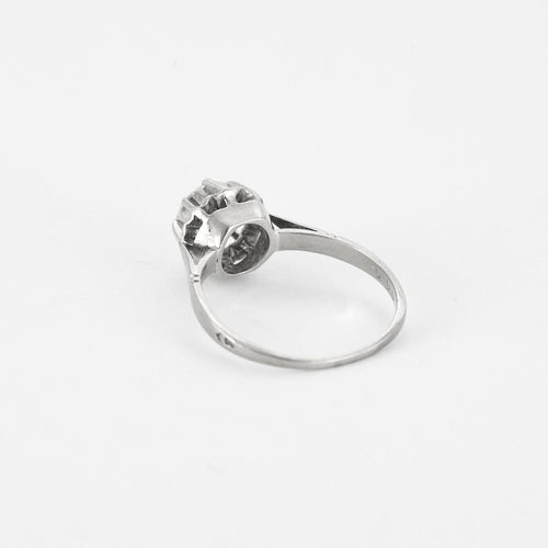 Bague 53 Solitaire or blanc et diamant 58 Facettes GU107