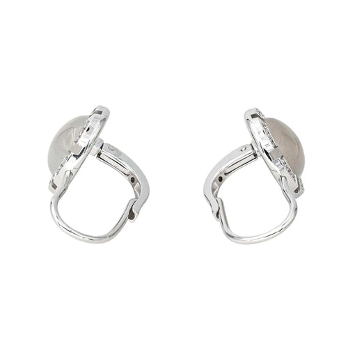 Boucles d'oreilles Chaumet Boucles d'oreilles Dormeuses Class One Croisière Or blanc Pierre de lune, Diamant 58 Facettes 4552100CN