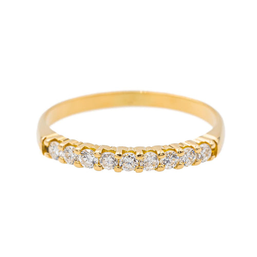 Bague 57.5 Bague Demi alliance Or jaune Diamant 58 Facettes 3618023CN