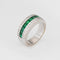 Bague 53.5 Alliance en or blanc avec émeraude et diamants 58 Facettes G14005
