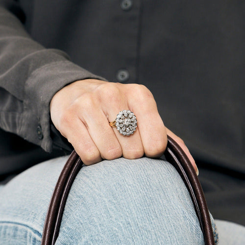 Bague 56 Bague Marguerite or jaune et diamants 58 Facettes PER1406