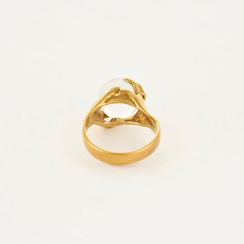 Bague 52,5 Bague or jaune et cristal de roche 58 Facettes MON0862