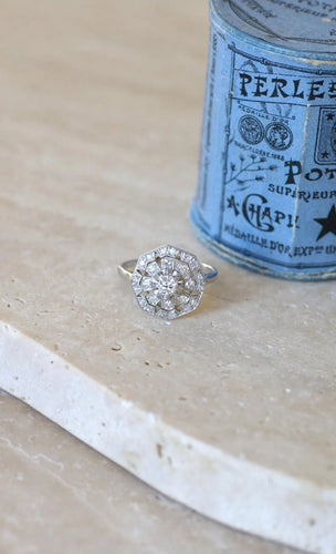 Bague Bague Art Déco Octogonale Diamants 58 Facettes