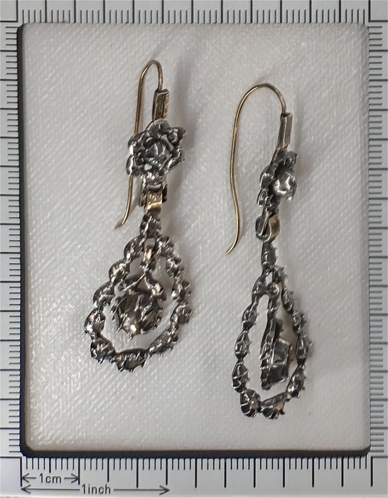 Boucles d'oreilles Boucles d'oreilles victoriennes élégantes avec diamants taille rose 58 Facettes 24240-0376