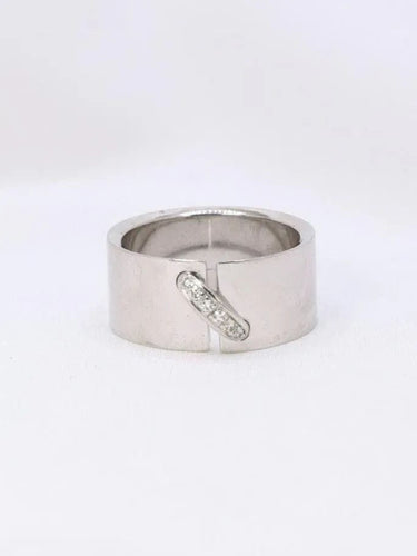 Bague 57 CHAUMET Bague lien or blanc diamants 58 Facettes J173