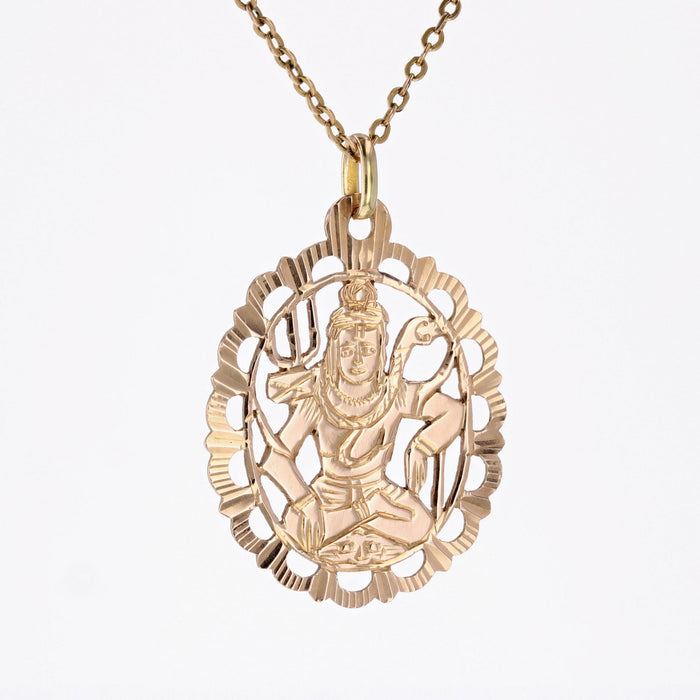 Shiva rose gold pendant