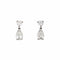 Boucles d'oreilles Petites boucles d'oreilles pendantes en diamant, platine, tailles mixtes, bijoux fins, tailles poire 58 Facettes G14057