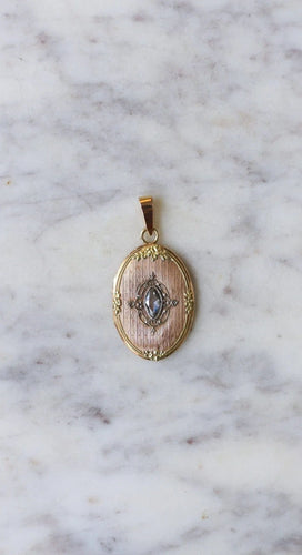 Pendentif Médaillon ouvrant navette diamant taille rose 58 Facettes