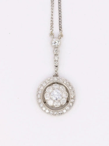 Collier Collier marguerite Belle Epoque or blanc diamants taille ancienne 58 Facettes J342