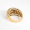 Bague 58 Bague dôme cannelée années 80 en or jaune et diamant 58 Facettes G14004