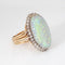 Bague Bague vintage en or jaune 14 carats avec opale et diamants, taille 5,5, ovale, bijou de cocktail 58 Facettes G13942