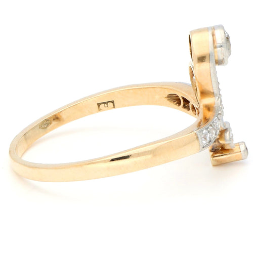 Bague 62 Bague florale en or jaune 14 carats avec diamants 16914-9016 58 Facettes 465CF887664A4622A15575ABD96024CD