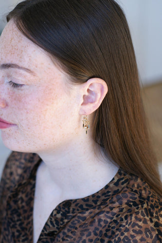 Boucles d'oreilles Boucles d'Oreilles Anciennes Pendantes en Or, Email et Perles 58 Facettes