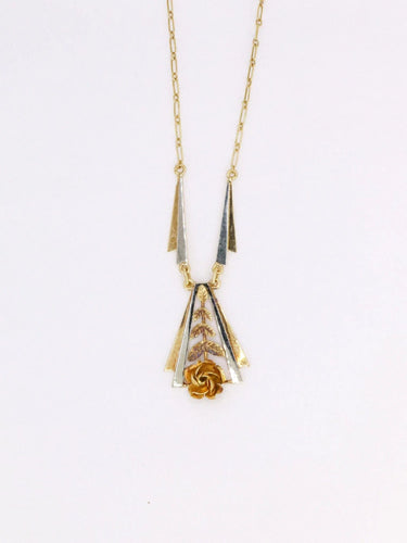 Collier Collier Art Déco fleur 2 ors 58 Facettes 1053.5