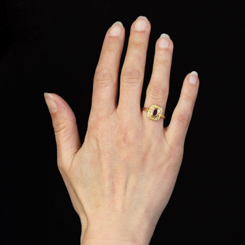 Bague 52 Bague or jaune géométrique diamants rubis 58 Facettes CV135