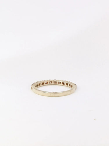 Bague 51 Demi-Alliance américaine en or blanc et diamants 0,48 ct 58 Facettes J117