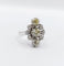 Bague 51 Bague marquise art déco or blanc, diamant jaune et diamant blanc 58 Facettes A05663