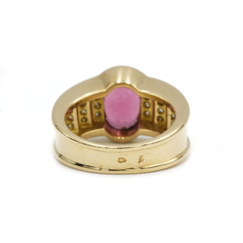 Bague 50 Bague - Or jaune tourmaline et diamants 58 Facettes 1175