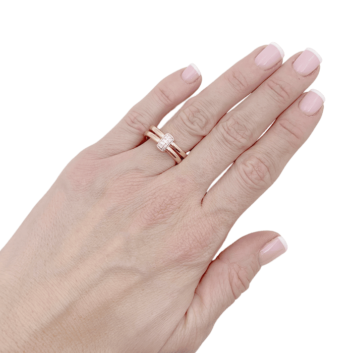 Anillo Pomellato, “Juntos”, oro rosa, diamantes.