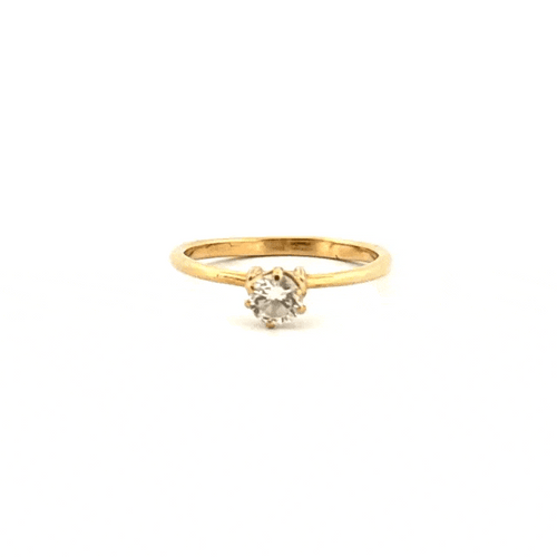 Bague 56 Solitaire Or jaune et diamant 58 Facettes 70-GS38381-2