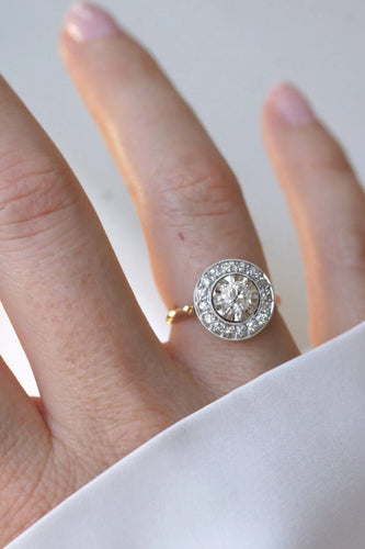 Bague Bague Cible Art Deco Diamants sur Or et Platine 58 Facettes