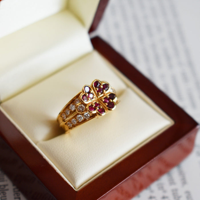 Bague 51 BOUCHERON - Bague or jaune diamants rubis 58 Facettes 239