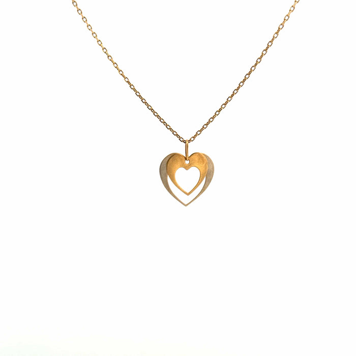 Collier Collier or jaune et double coeur 58 Facettes CO-GS38371-1