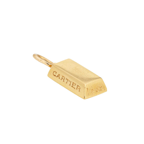 Pendentif vintage Cartier 1/4 oz Gold Bar Lingot Pendentif Charme 18k Or Jaune Années 1970 58 Facettes G13371
