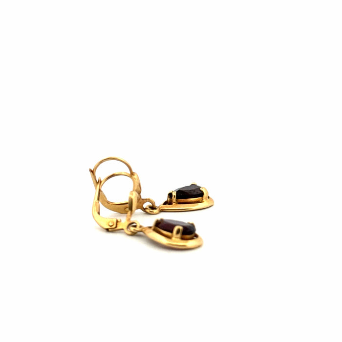 Boucles d'oreilles Dormeuses Or Jaune 18k & Grenat 58 Facettes 2-BOA2-GS38431-1