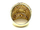Bague 56 Bague or jaune 18K pavée de diamants blancs et cognacs (4.2ct) 58 Facettes