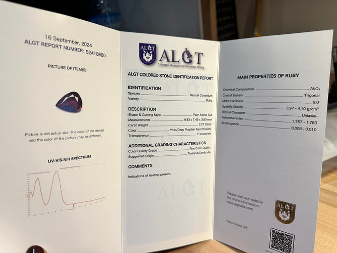 Pendentif Pendentif Cccktail or blanc rubis et diamants 58 Facettes 1.0002595/6