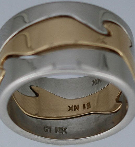 Bague 51 Georg Jensen - Bague bicolore en or Fusion 58 Facettes