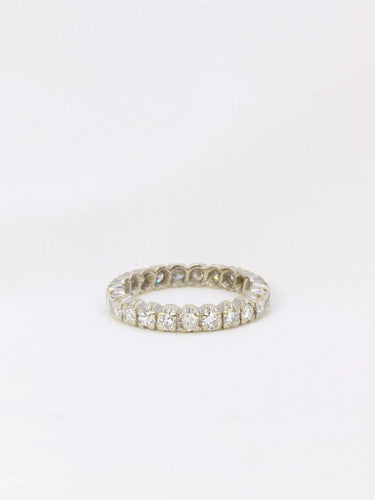 Bague 54 Alliance américaine or blanc diamants 1,38 ct 58 Facettes J65